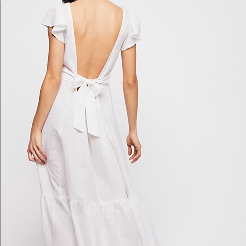 Free People Open Back Midi White Dress